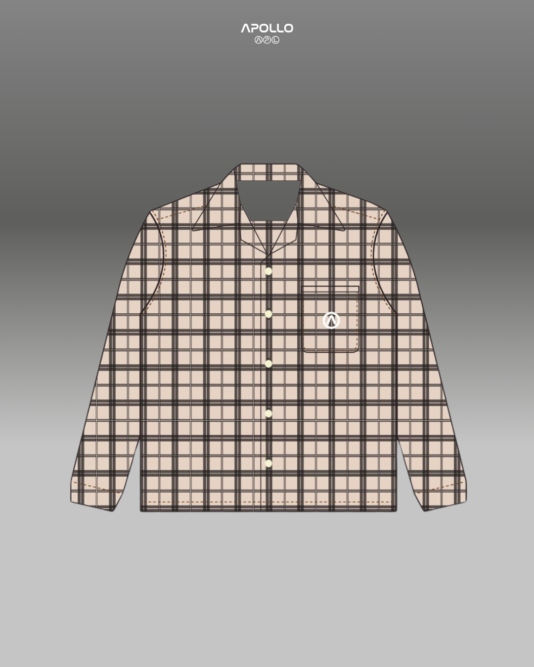 BEIGE LONG SLEEVE DOMAIN SCOTCH SHIRTS