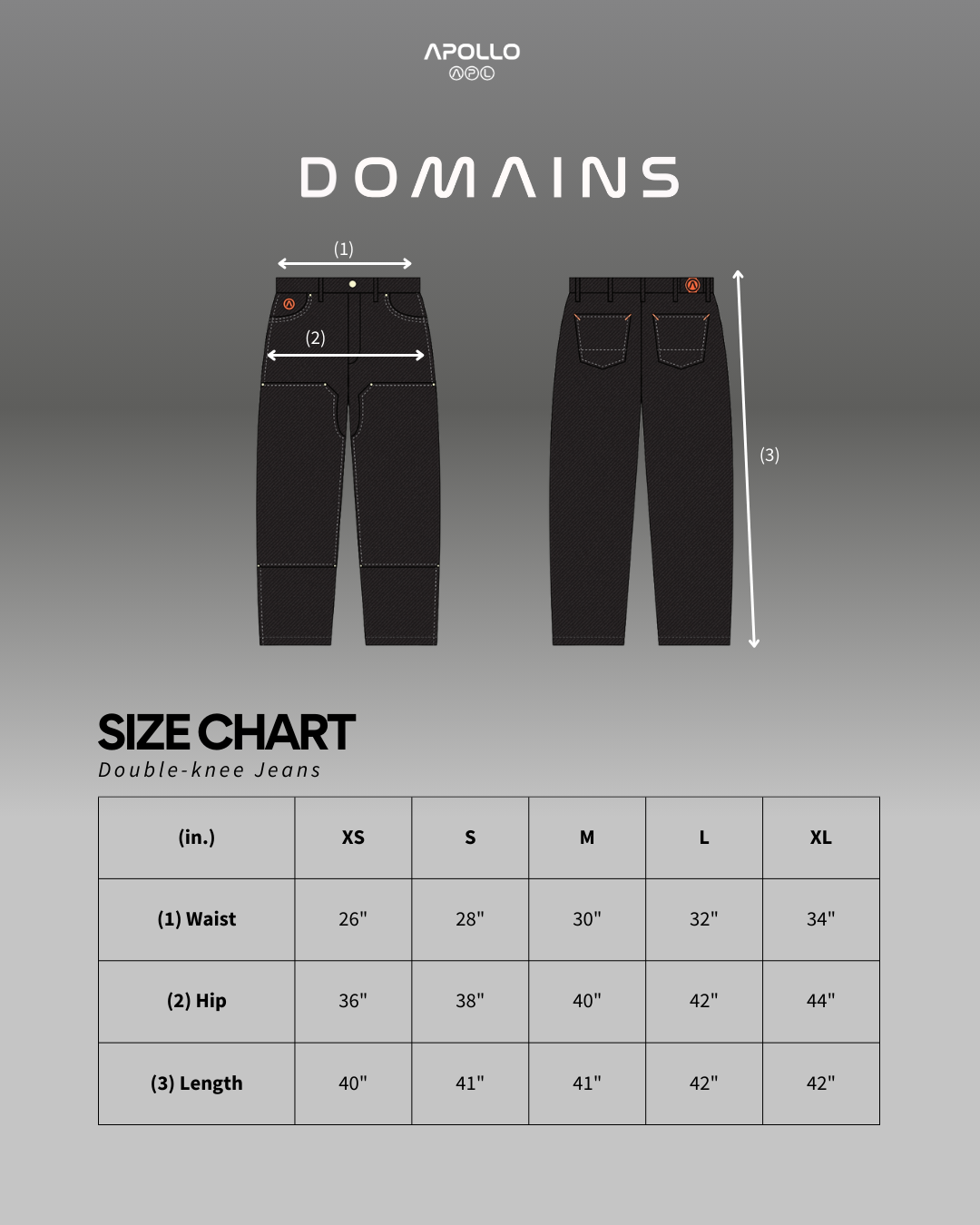 BLACK DOMAIN DOUBLE KNEE JEANS