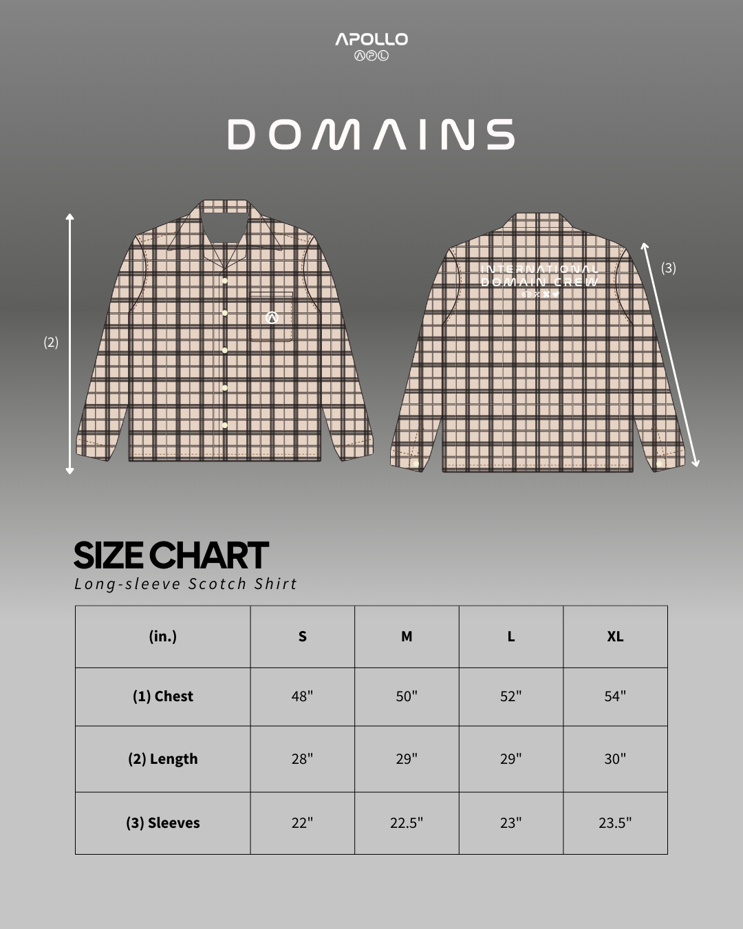 BEIGE LONG SLEEVE DOMAIN SCOTCH SHIRTS