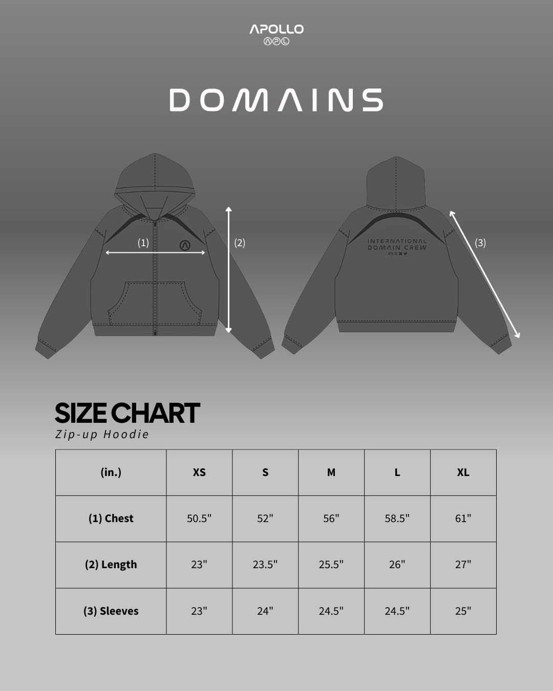 GRAY DOMAIN HOODIES
