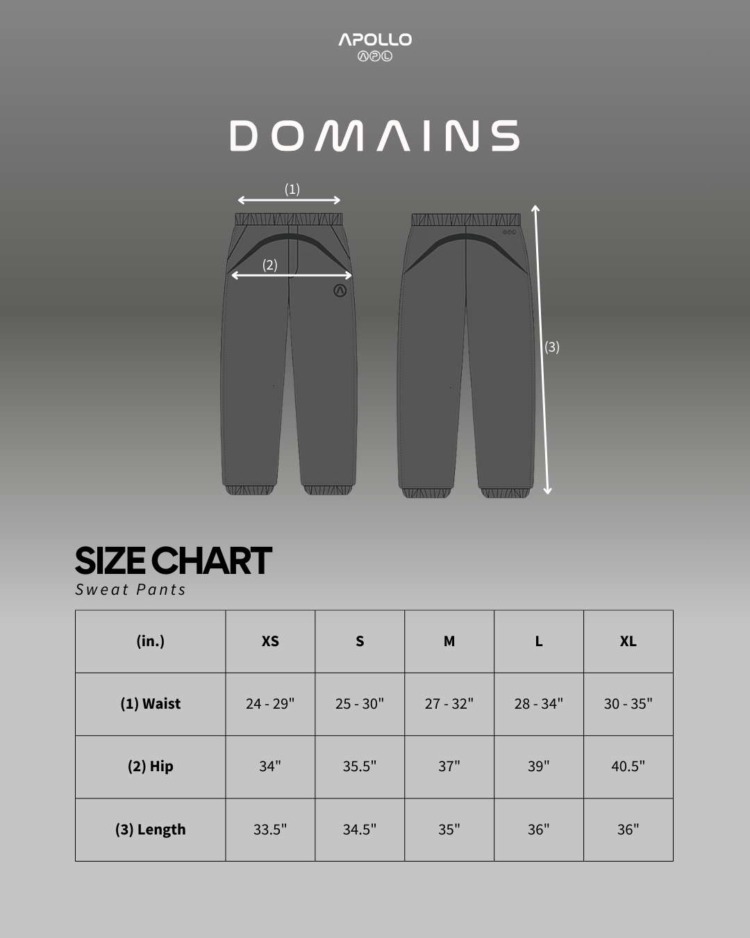 GRAY DOMAIN SWEAT PANTS